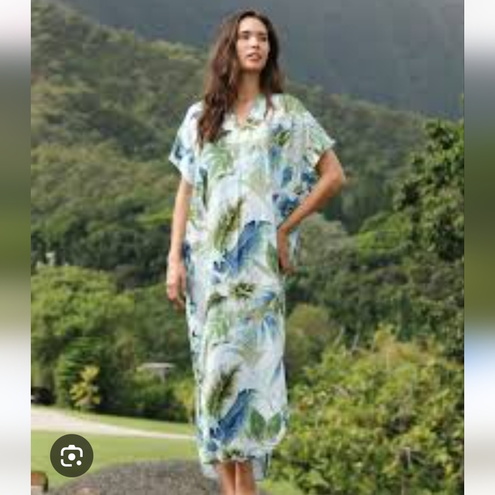 Jams World Tropical Caftan Dress Vacation Resort Beach Summer Large